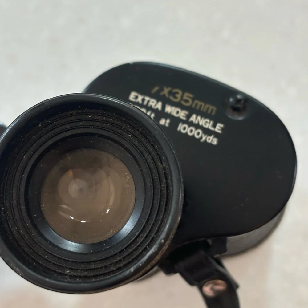 7x35 Extra Wide Angle, Amber Coated Binoculars with Case- Sears 2527